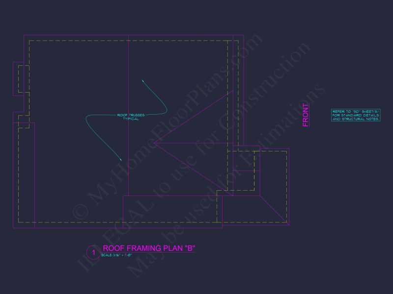 Traditional house Plan with 4 Bedrooms and CAD Blueprints