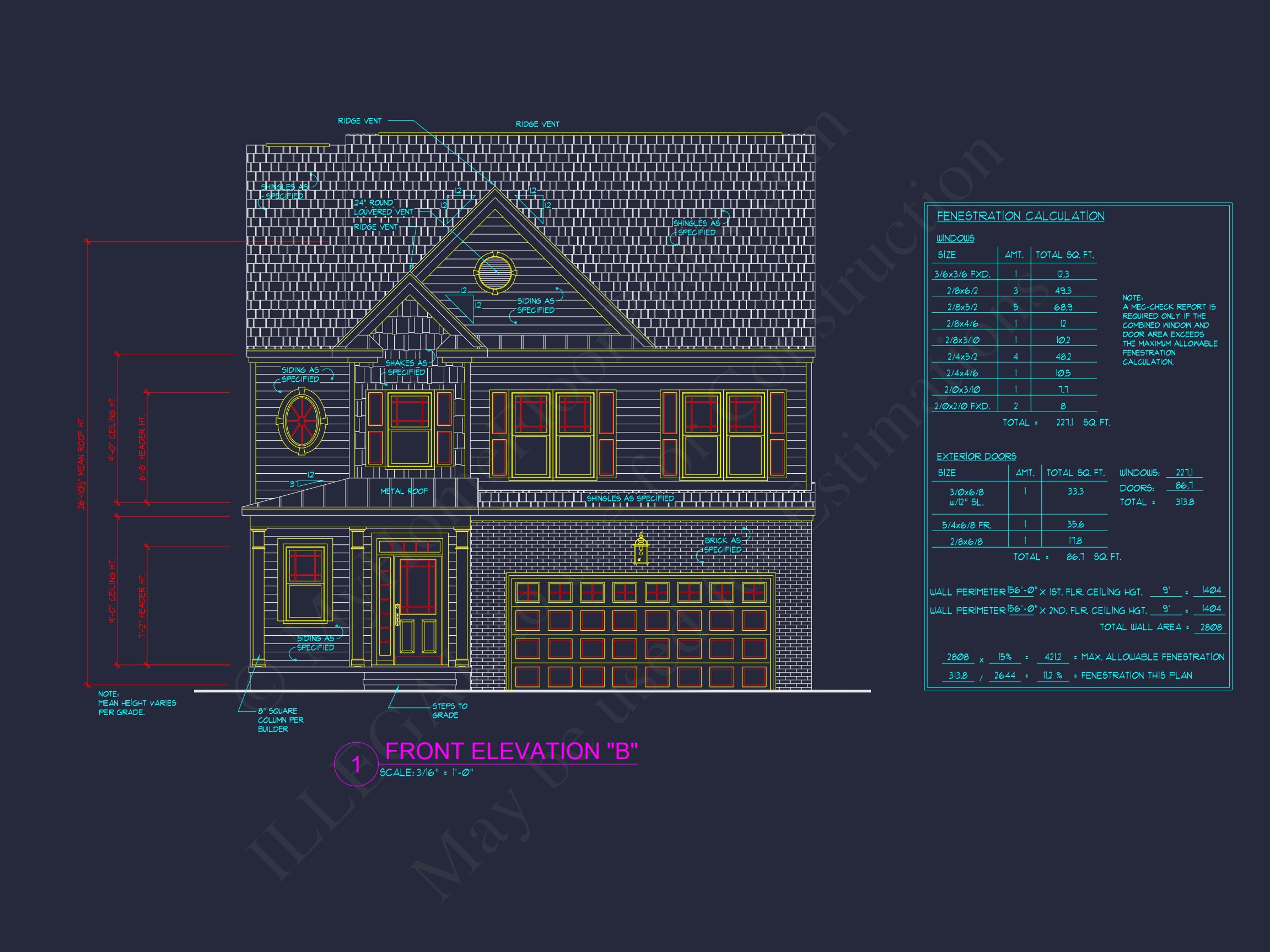Traditional house Plan with 4 Bedrooms and CAD Blueprints