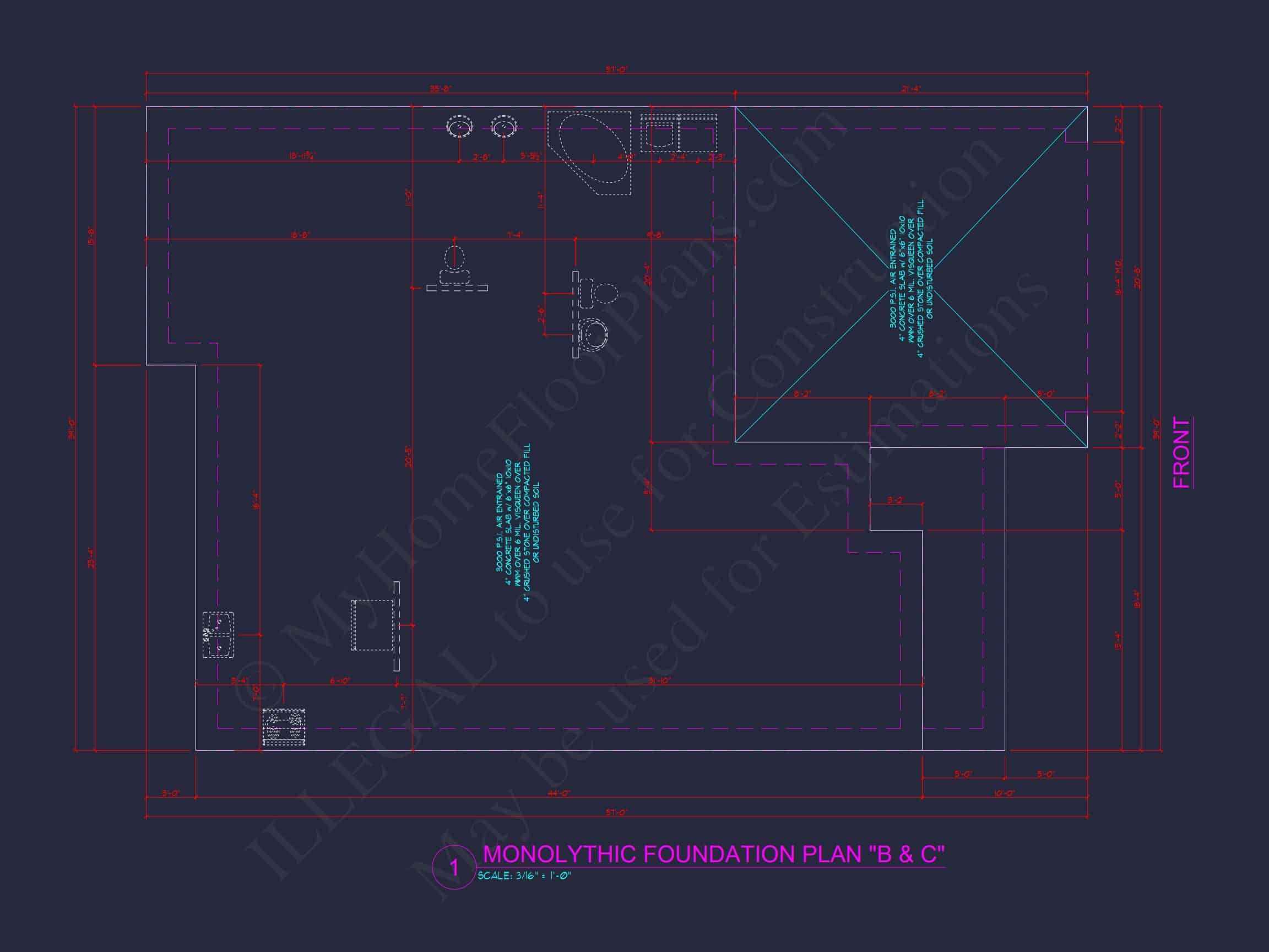 Traditional house Plan with 4 Beds,2.5 Baths,and CAD Designs