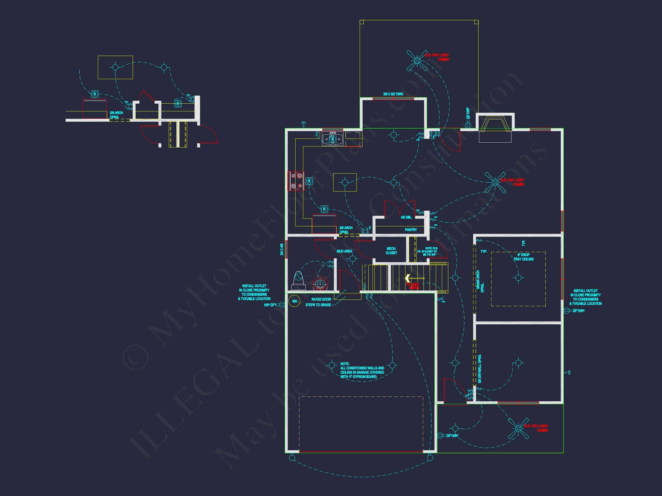 Traditional house Plan with Open Floor Blueprint Designs