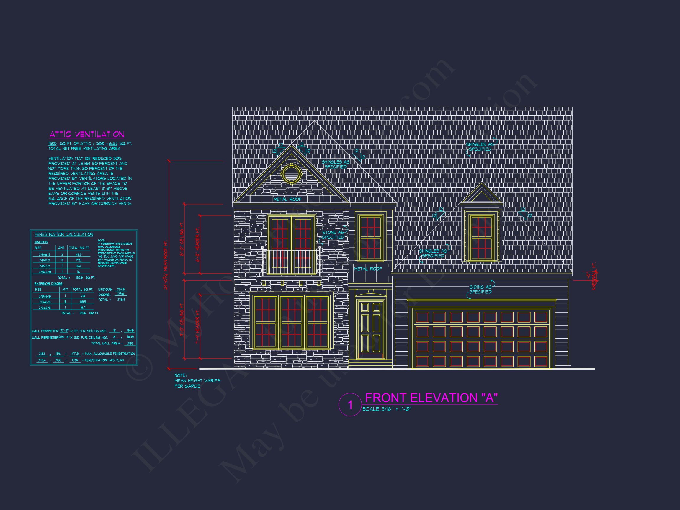 Traditional house Plan with 4 Beds,2.5 Baths,and CAD Designs