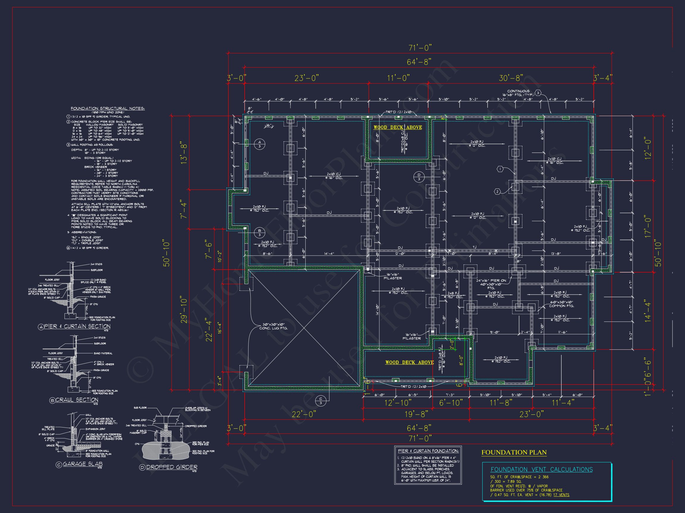 Traditional Ranch house Plan - 2539 Sq Ft - 4 Bed,3 Bath - Blueprint & CAD Designs