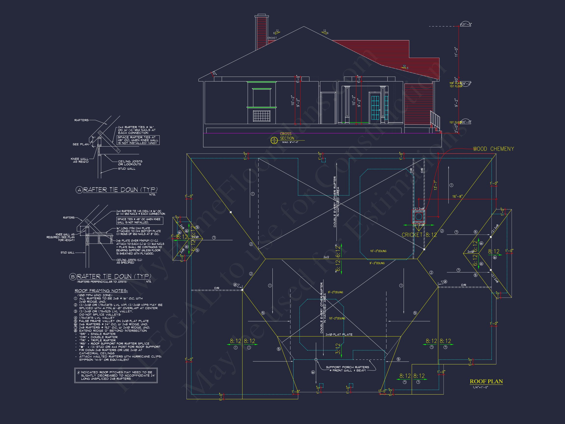 Traditional Ranch house Plan - 2539 Sq Ft - 4 Bed,3 Bath - Blueprint & CAD Designs