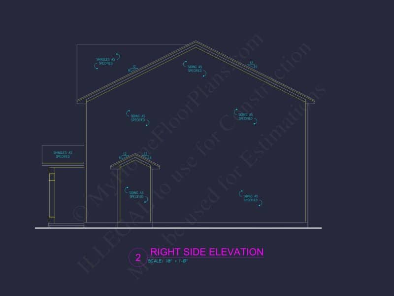 Two-Story 3-Bedroom Traditional house Plan with 2-Car Garage (1875 sq ft)