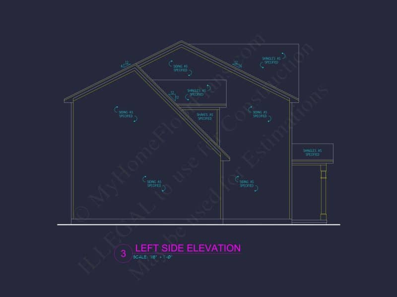 Two-Story 3-Bedroom Traditional house Plan with 2-Car Garage (1875 sq ft)