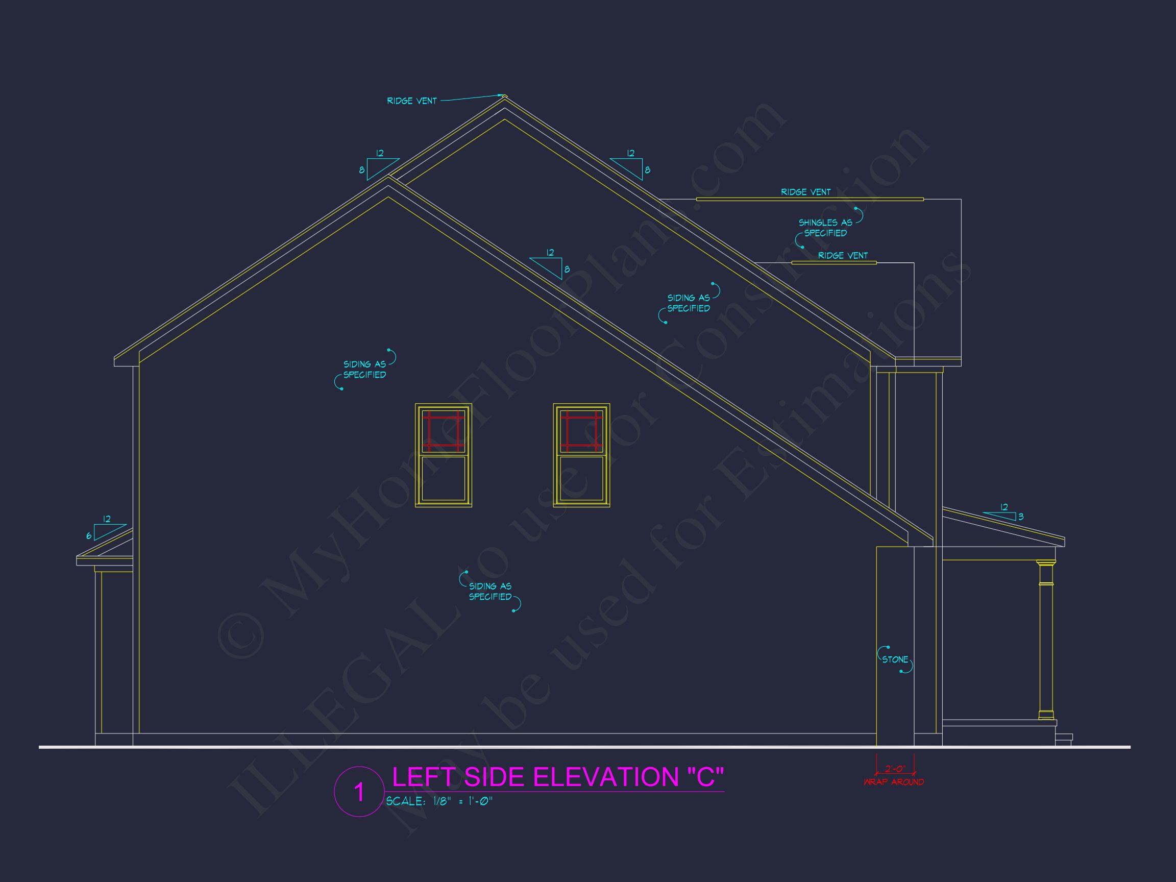 Two-Story house Plan with 4 Bedrooms,2.5 Baths,and Open Floor Plan