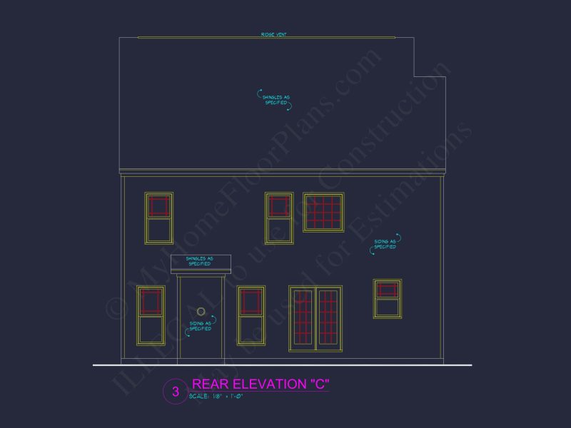 Two-Story house Plan with 4 Bedrooms, 2.5 Baths, and Open Floor Plan
