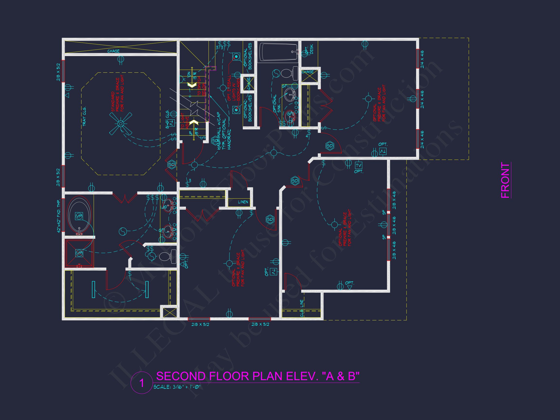 Two-Story house Plan with 4 Bedrooms,2.5 Baths,and Open Floor Plan