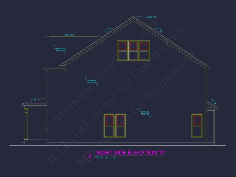 Two-Story house Plan with 4 Bedrooms, 2.5 Baths, and Open Floor Plan