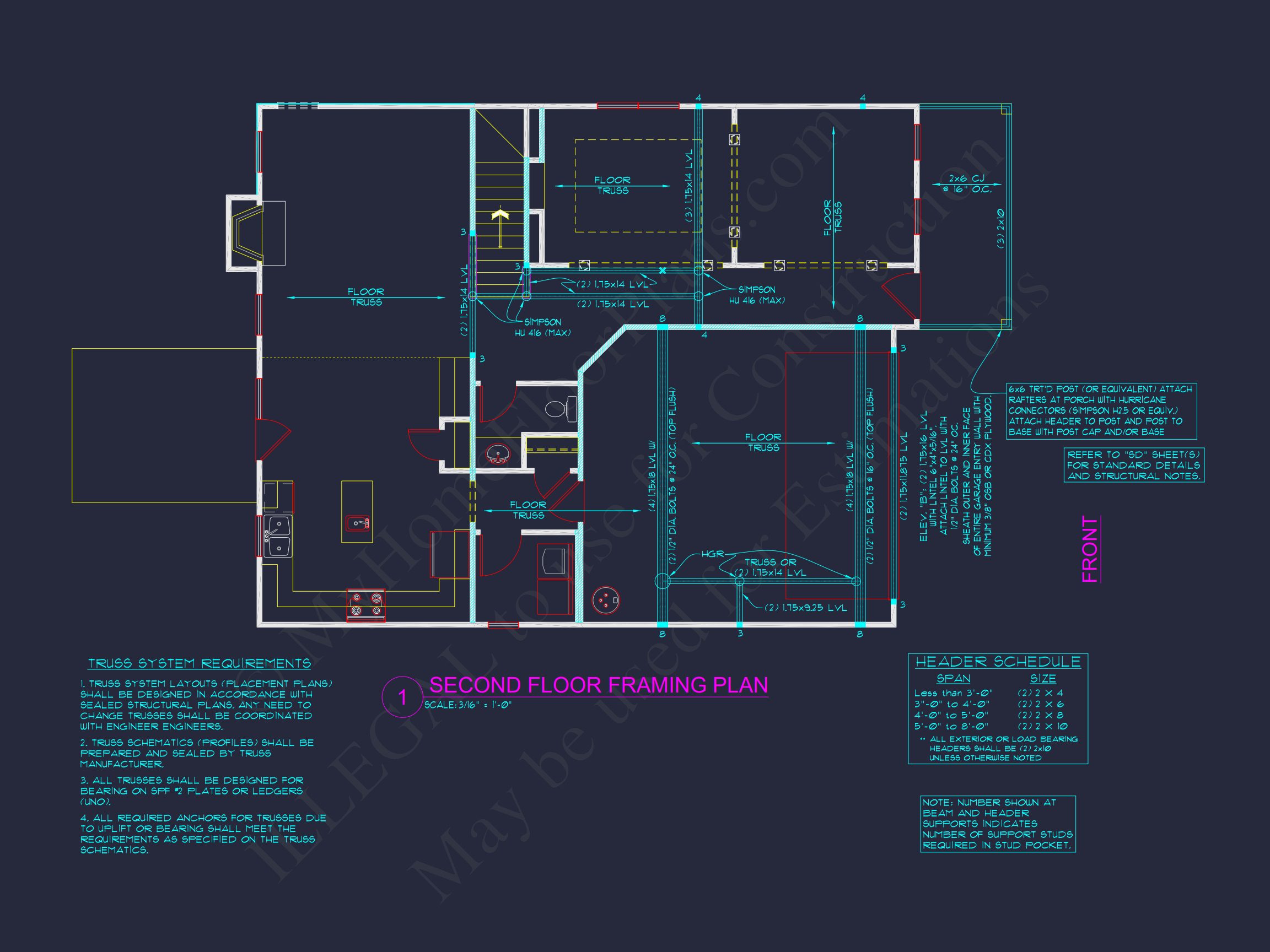 Two-Story house Plan with 4 Bedrooms,2.5 Baths,and Open Floor Plan