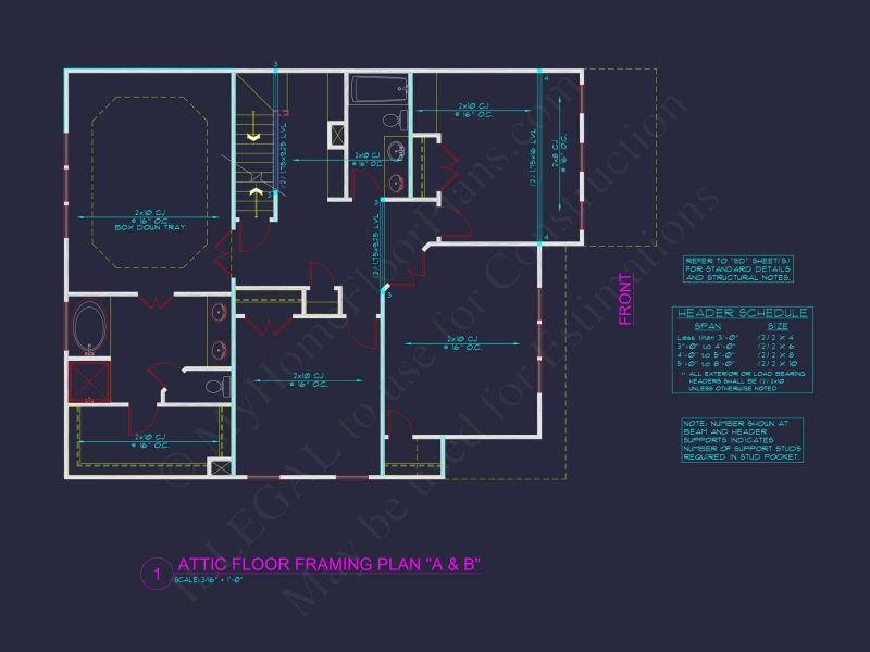 Two-Story house Plan with 4 Bedrooms, 2.5 Baths, and Open Floor Plan
