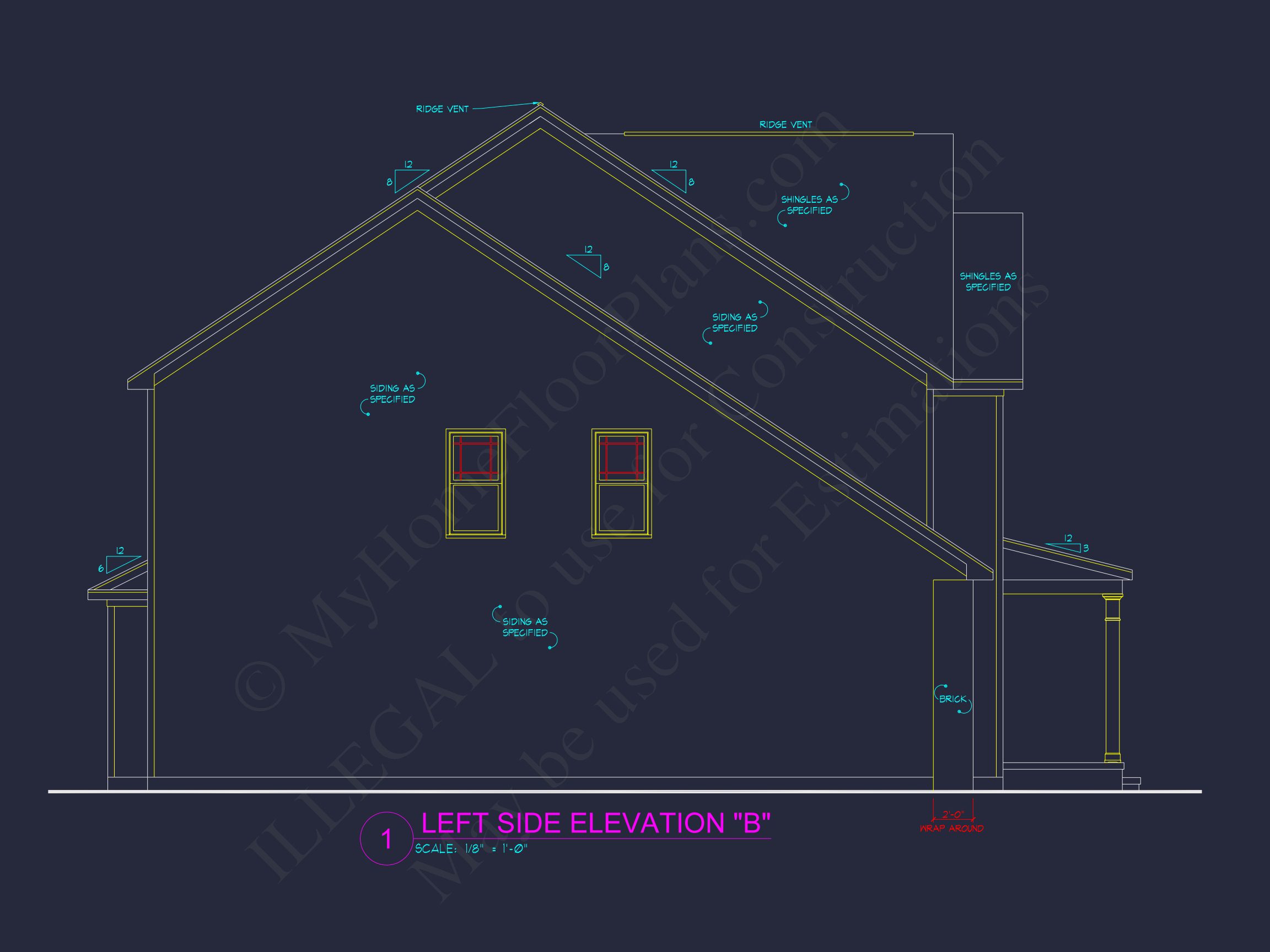 Two-Story house Plan with 4 Bedrooms,2.5 Baths,and Open Floor Plan
