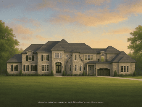 Luxury House Plan with 5 Bedrooms, CAD Designs & Vaulted Ceilings