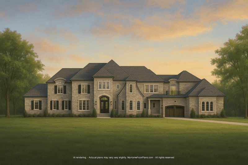 Luxury House Plan with 5 Bedrooms, CAD Designs & Vaulted Ceilings
