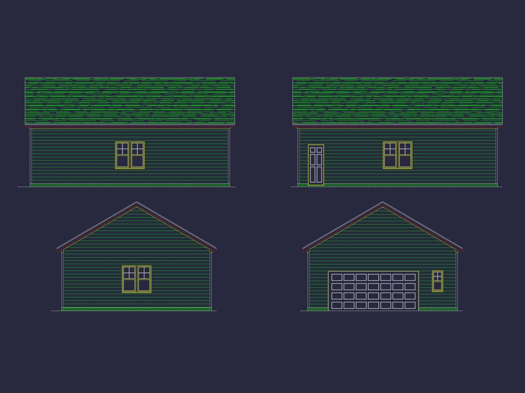1200 Sq. Ft. Garage Floor Plan with Vaulted Ceilings & CAD Designs