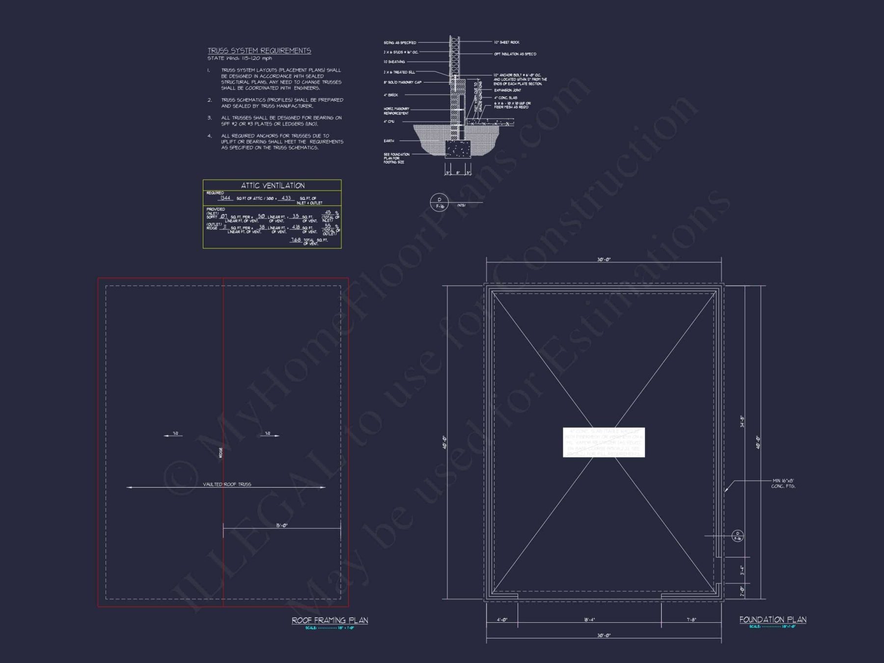 1200 Sq. Ft. Garage Floor Plan with Vaulted Ceilings & CAD Designs