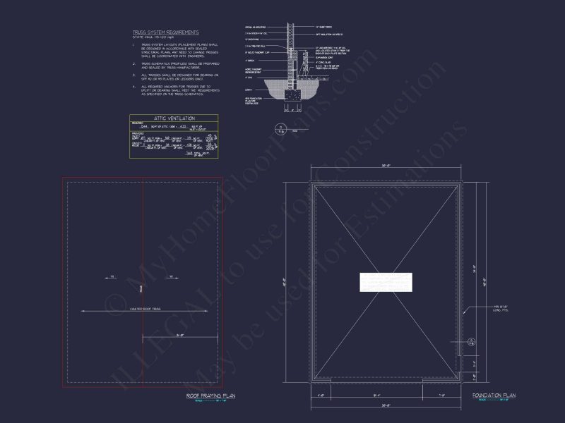 1200 Sq. Ft. Garage Floor Plan with Vaulted Ceilings & CAD Designs