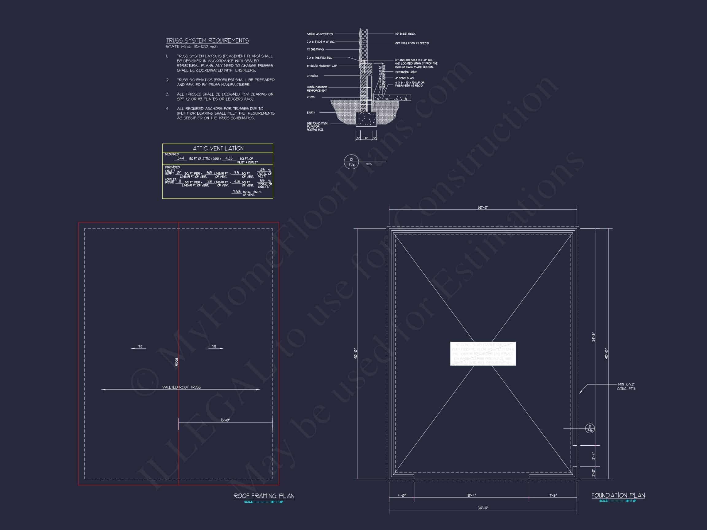 1200 Sq. Ft. Garage Floor Plan with Vaulted Ceilings & CAD Designs