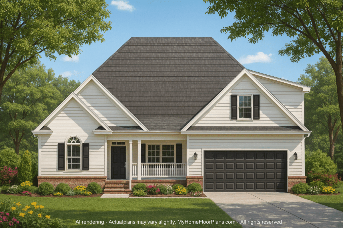 2-Story 3-Bed Traditional Craftsman House Plan with Screened Porch