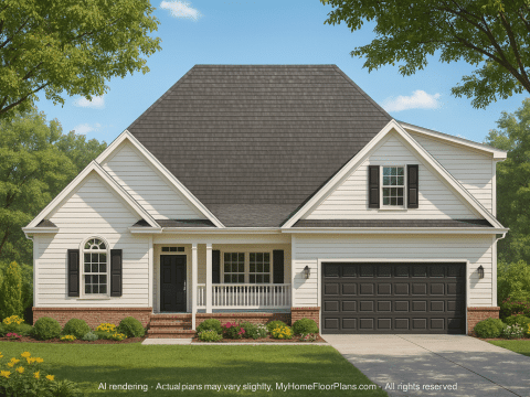 2-Story 3-Bed Traditional Craftsman House Plan with Screened Porch