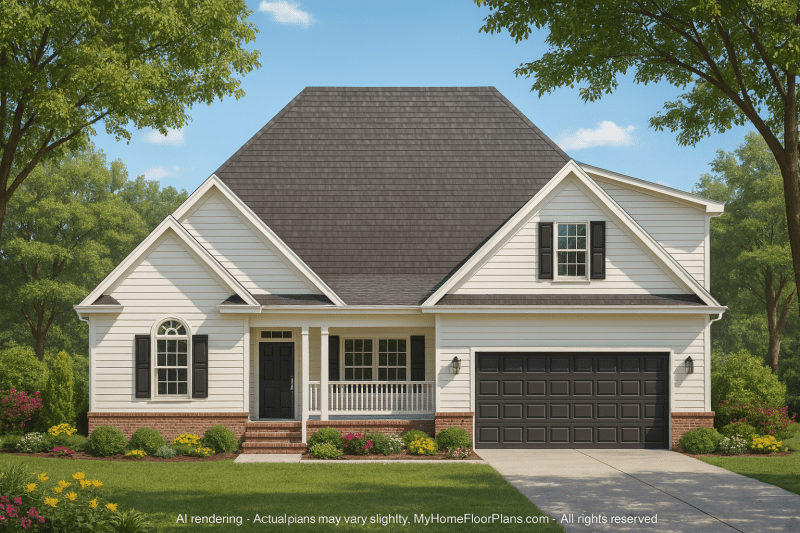 2-Story 3-Bed Traditional Craftsman House Plan with Screened Porch