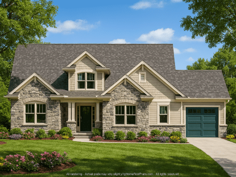 2-Story Craftsman House Plan with 4 Bedrooms & CAD Blueprints