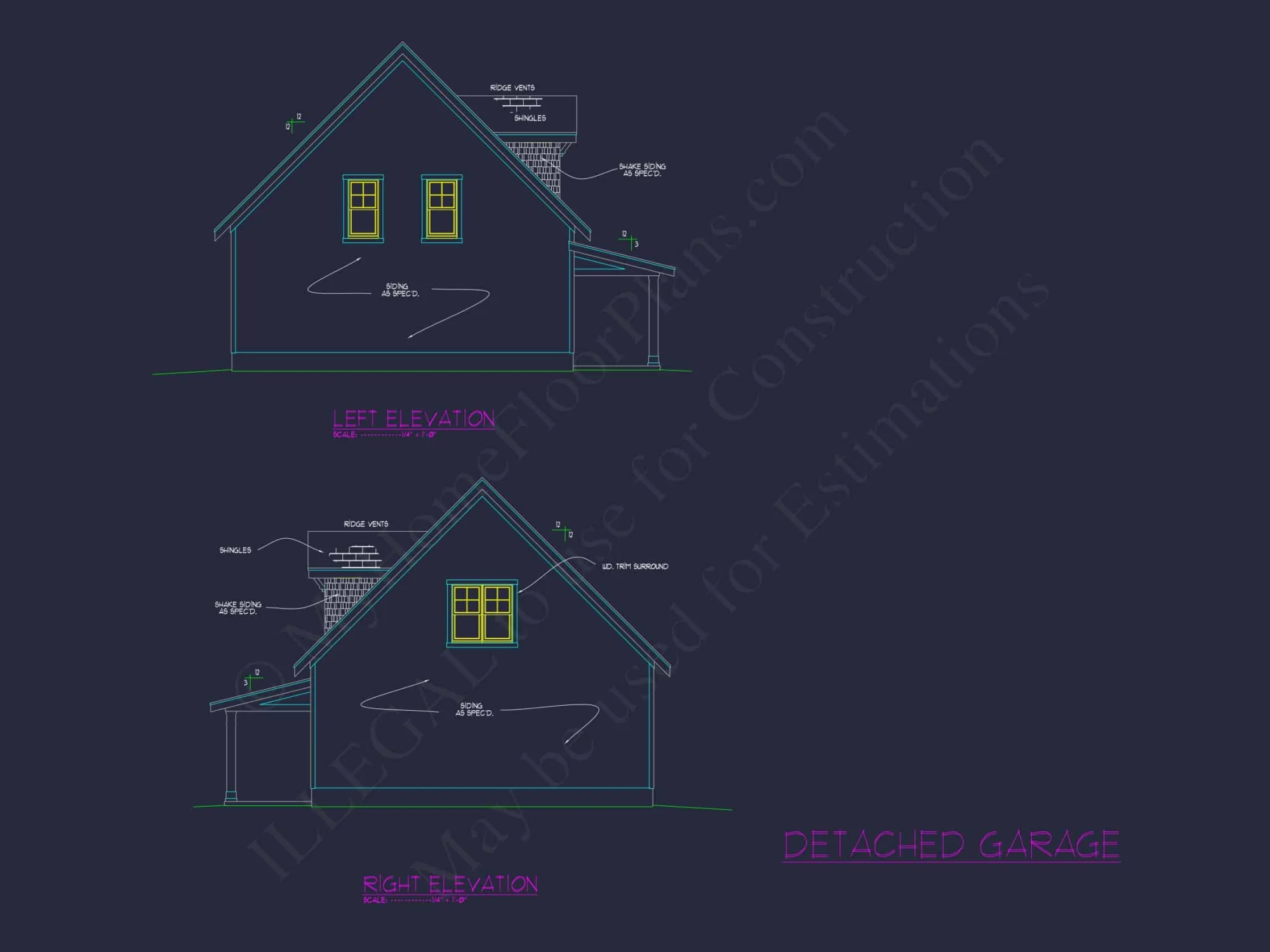 3-Car Garage CAD Home Plans with Living Space & Unique Design