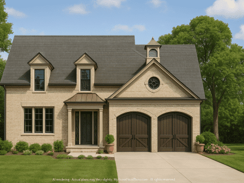 4-Bed, 3-Bath 2-Story Home Plan CAD Blueprint & Floor Plan