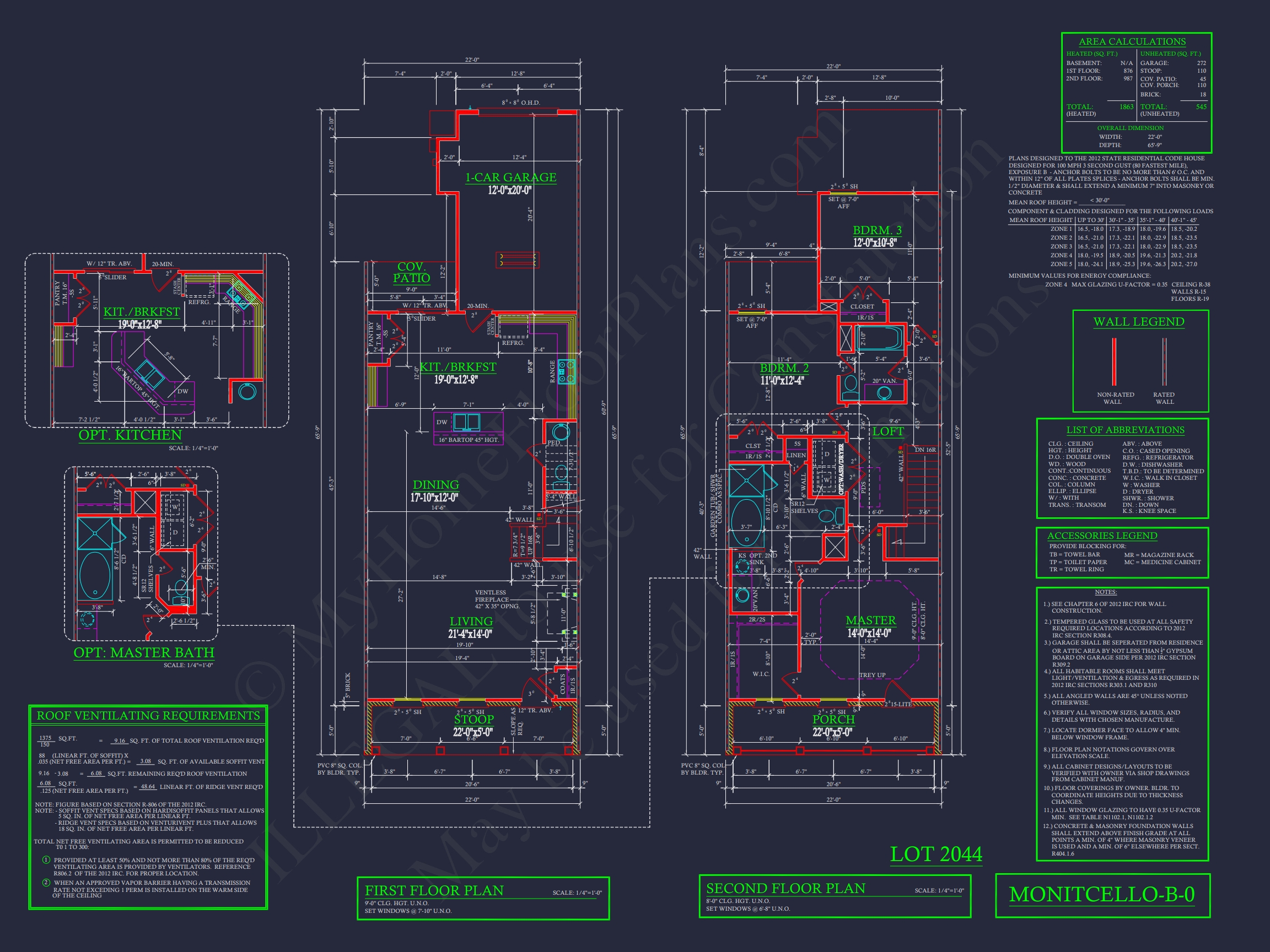 4-Unit Modern Townhome Floor Plan with CAD Designs and Blueprints