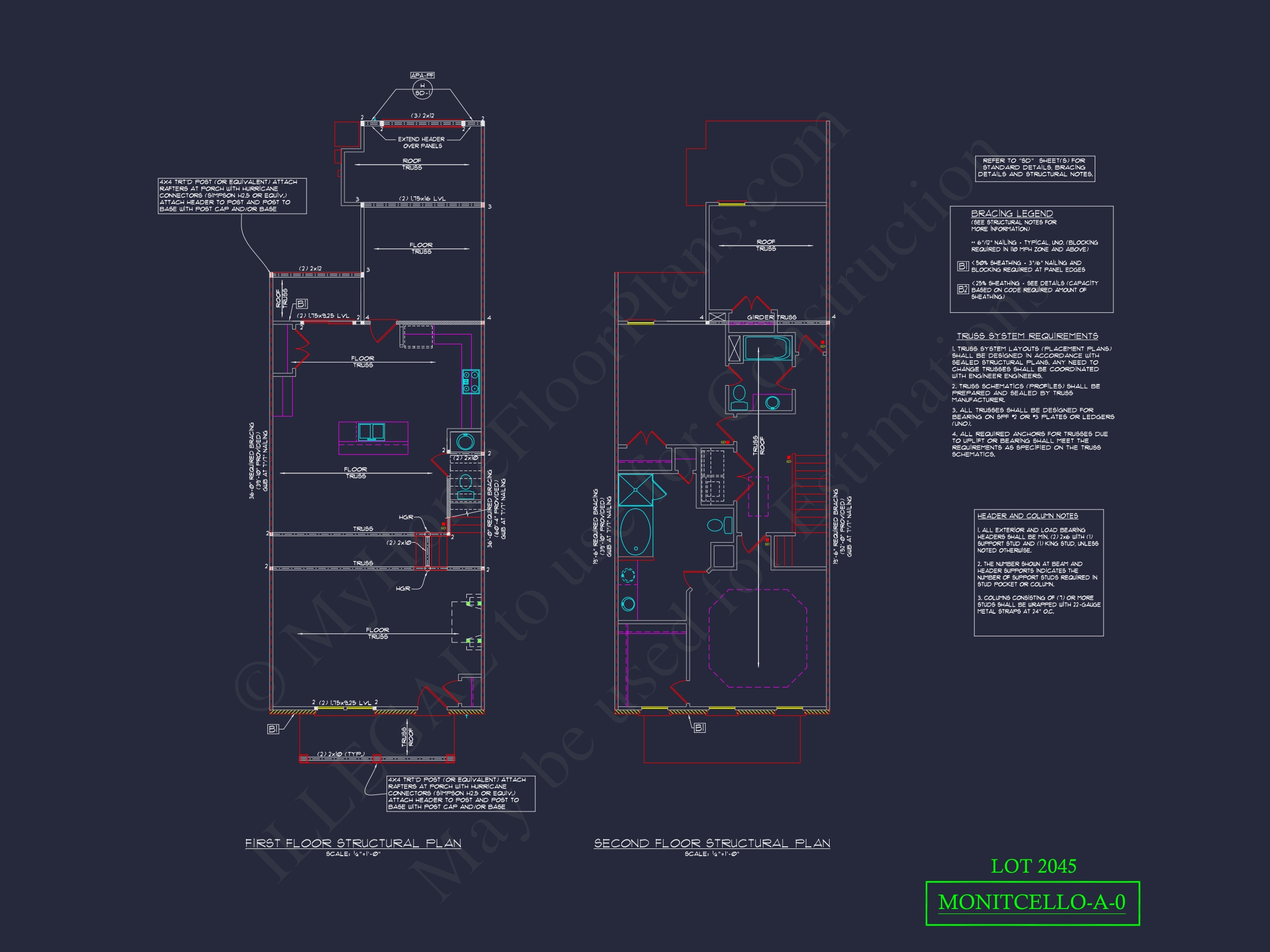 4-Unit Modern Townhome Floor Plan with CAD Designs and Blueprints