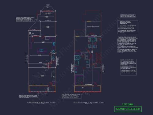 4-Unit Modern Townhome Floor Plan with CAD Designs and Blueprints