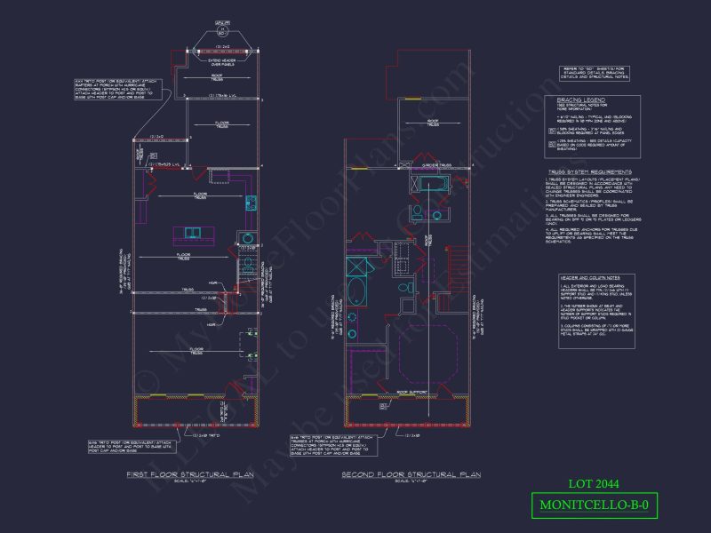 4-Unit Modern Townhome Floor Plan with CAD Designs and Blueprints