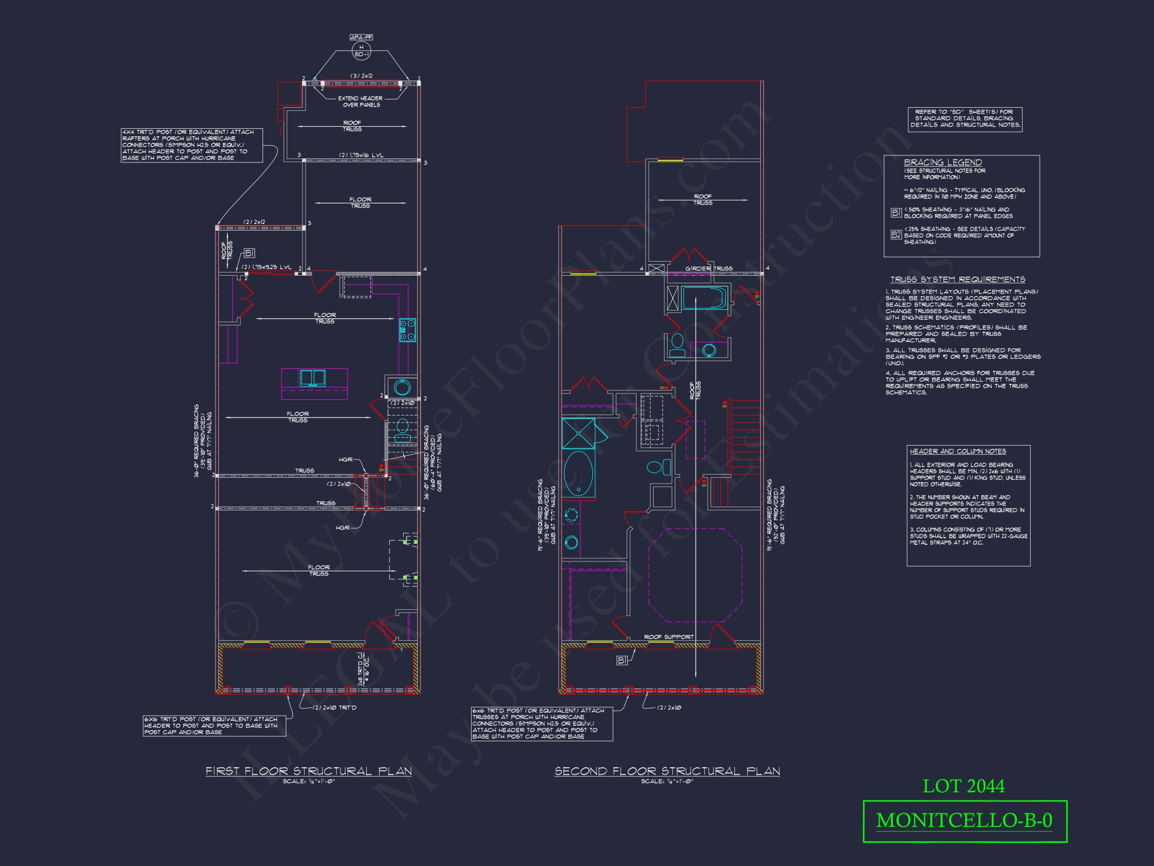 4-Unit Modern Townhome Floor Plan with CAD Designs and Blueprints