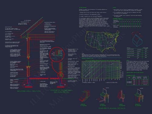 94' Wide Clubhouse Floor Plan – Architectural CAD Blueprints