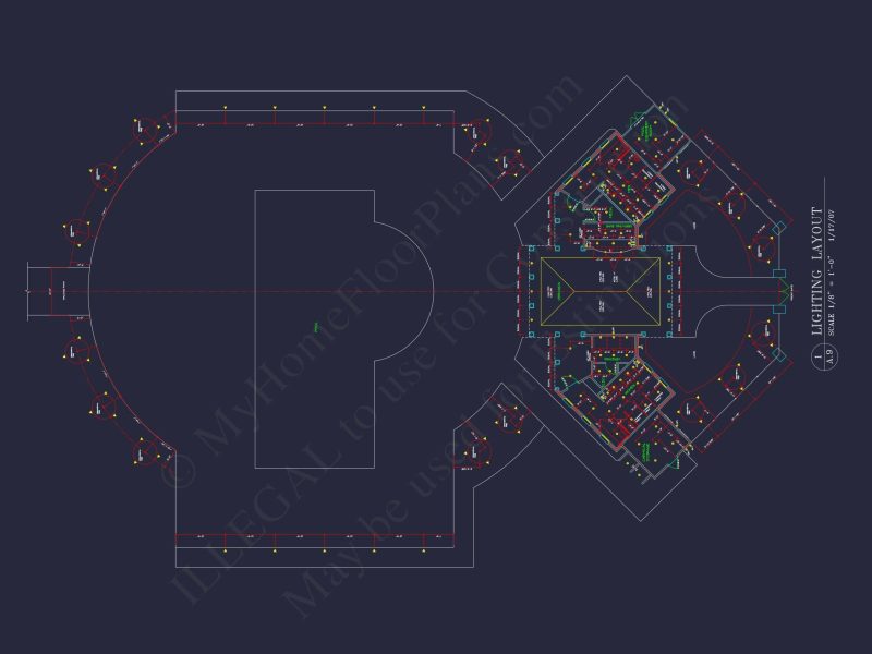 94' Wide Clubhouse Floor Plan – Architectural CAD Blueprints