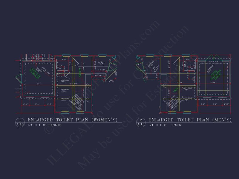 94' Wide Clubhouse Floor Plan – Architectural CAD Blueprints