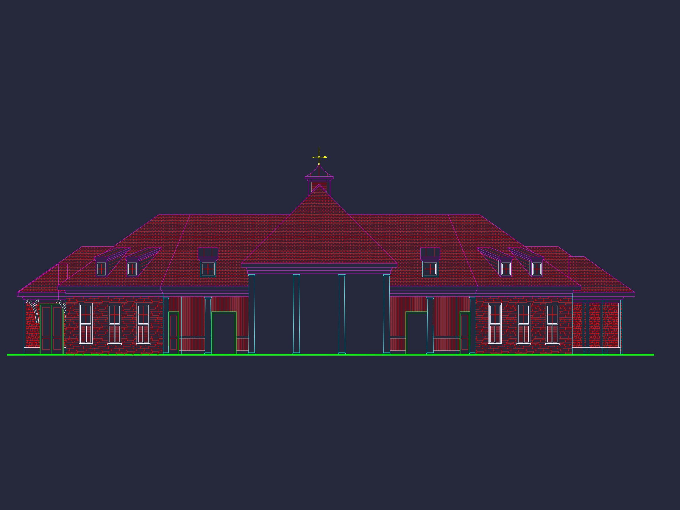 94' Wide Clubhouse Floor Plan – Architectural CAD Blueprints