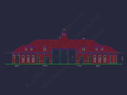 94' Wide Clubhouse Floor Plan – Architectural CAD Blueprints