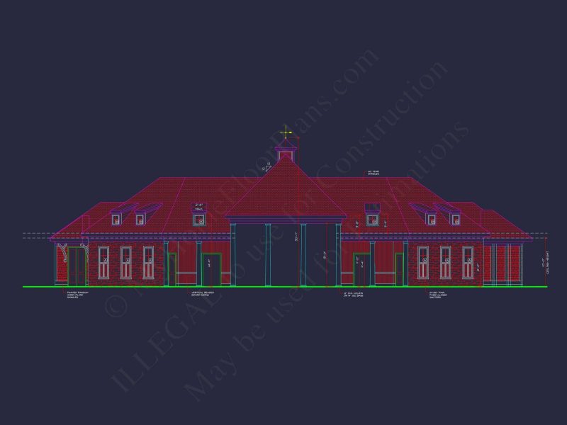 94' Wide Clubhouse Floor Plan – Architectural CAD Blueprints