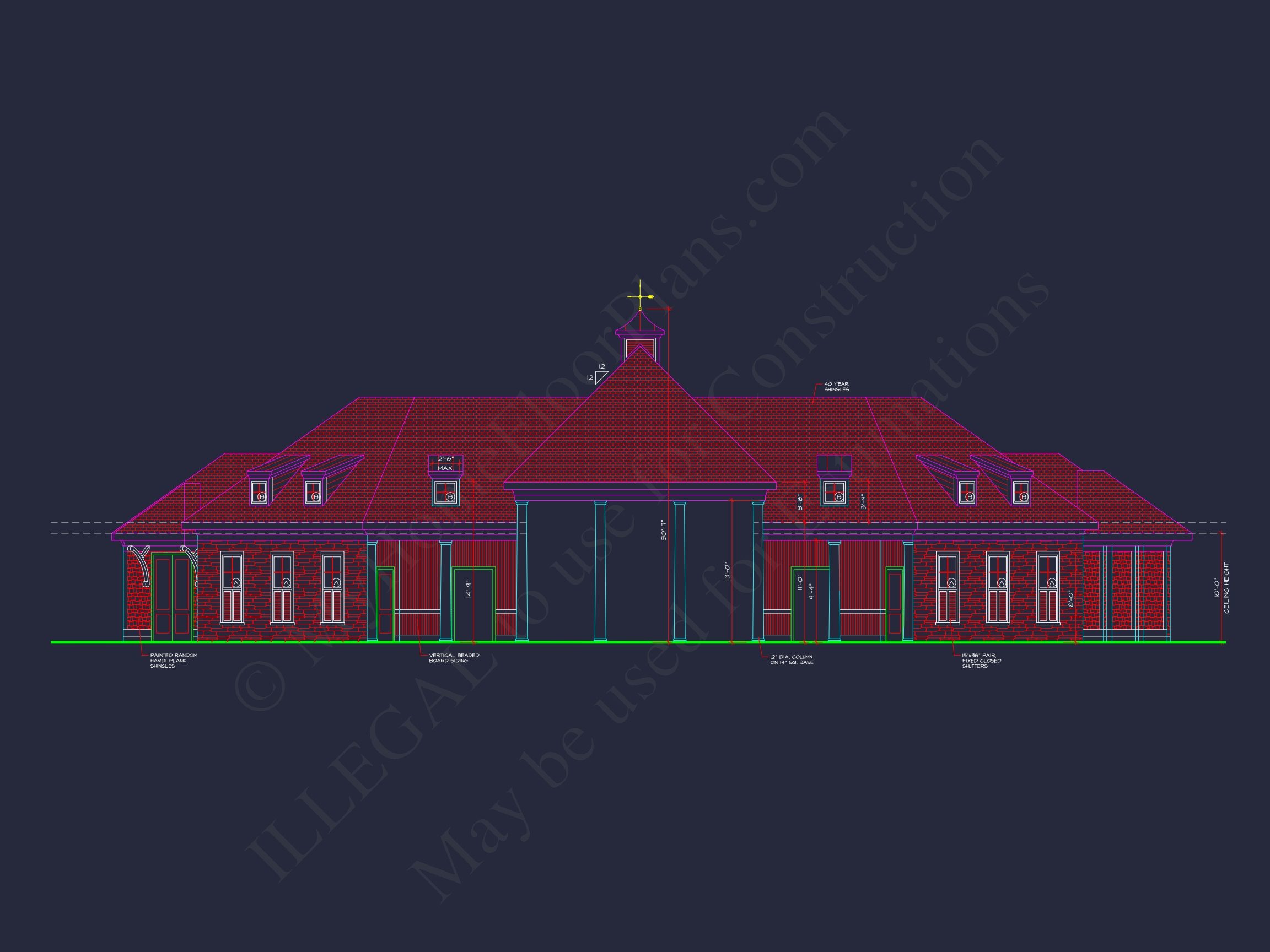 94' Wide Clubhouse Floor Plan – Architectural CAD Blueprints