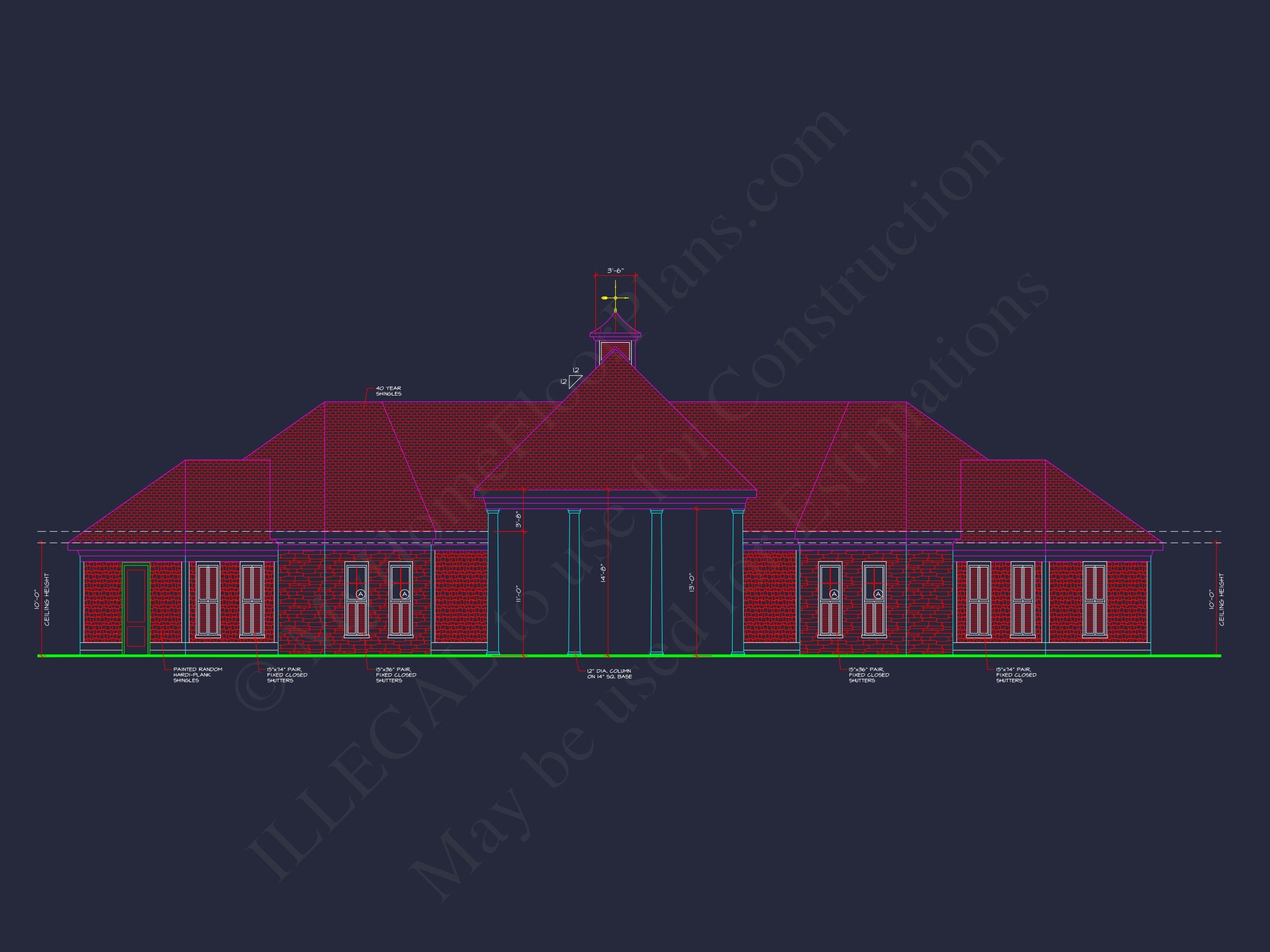 94' Wide Clubhouse Floor Plan – Architectural CAD Blueprints