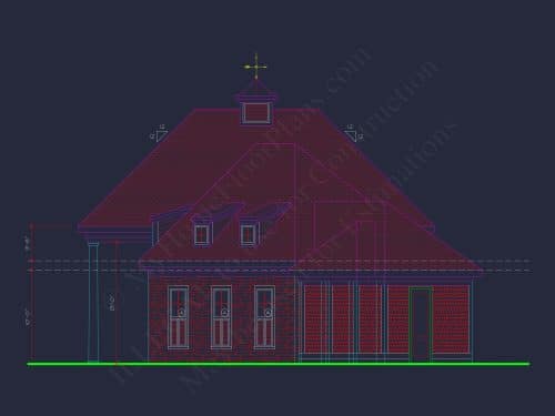 94' Wide Clubhouse Floor Plan – Architectural CAD Blueprints