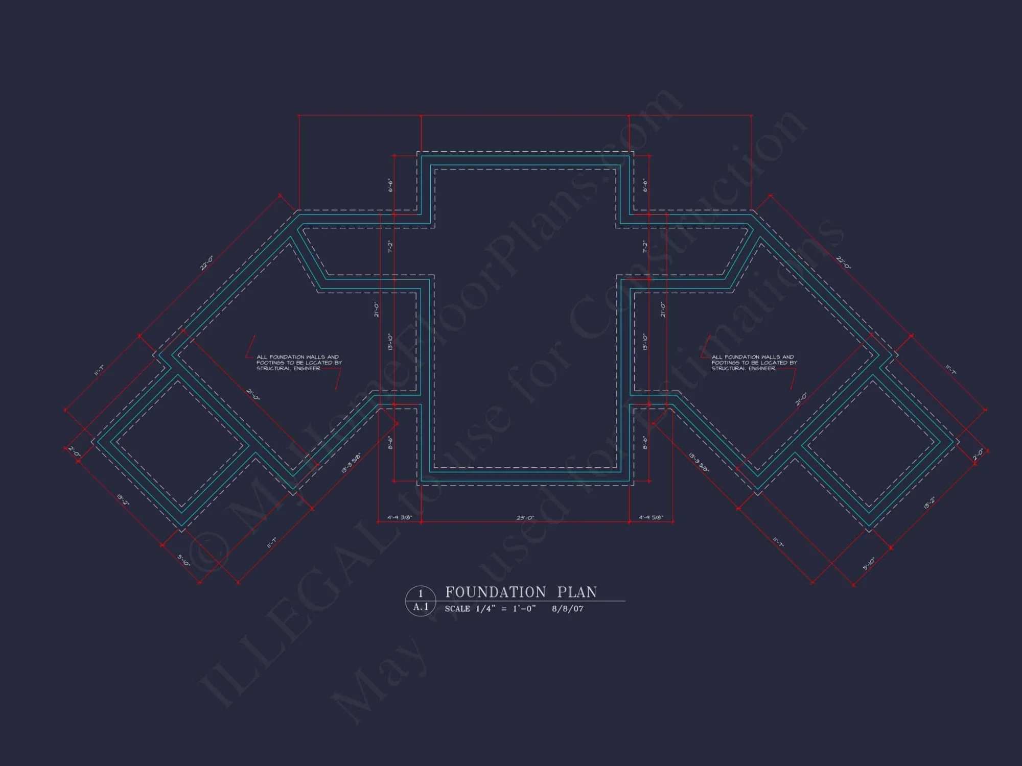 94' Wide Clubhouse Floor Plan – Architectural CAD Blueprints