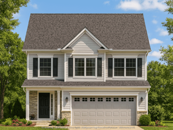 Affordable 2-Story Home Plan with Modern Suburban Designs