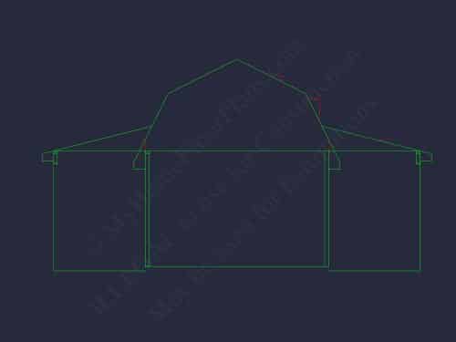 Barn Shed house Plan with Detailed CAD Floor Plan Blueprint