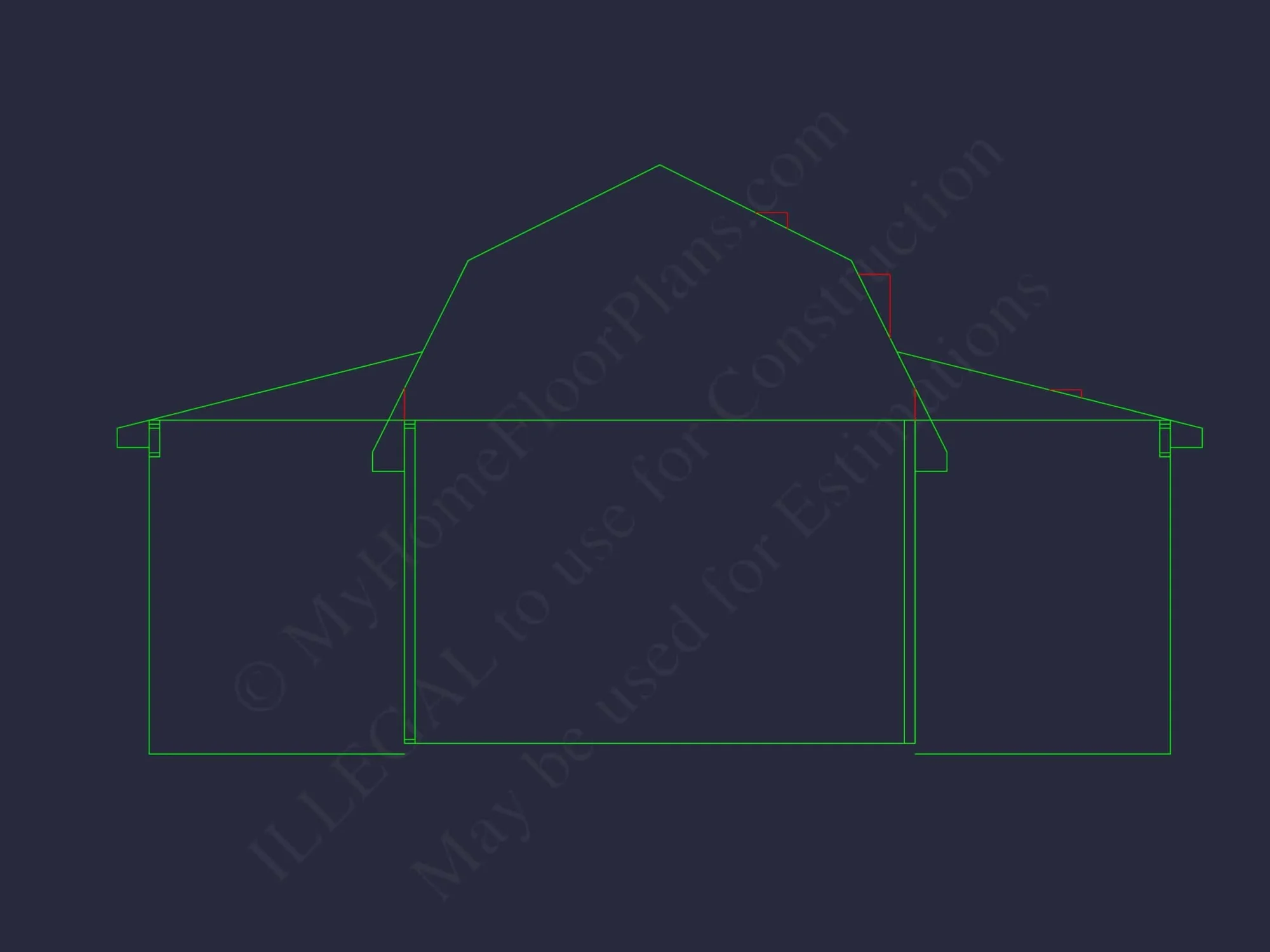 Barn Shed house Plan with Detailed CAD Floor Plan Blueprint