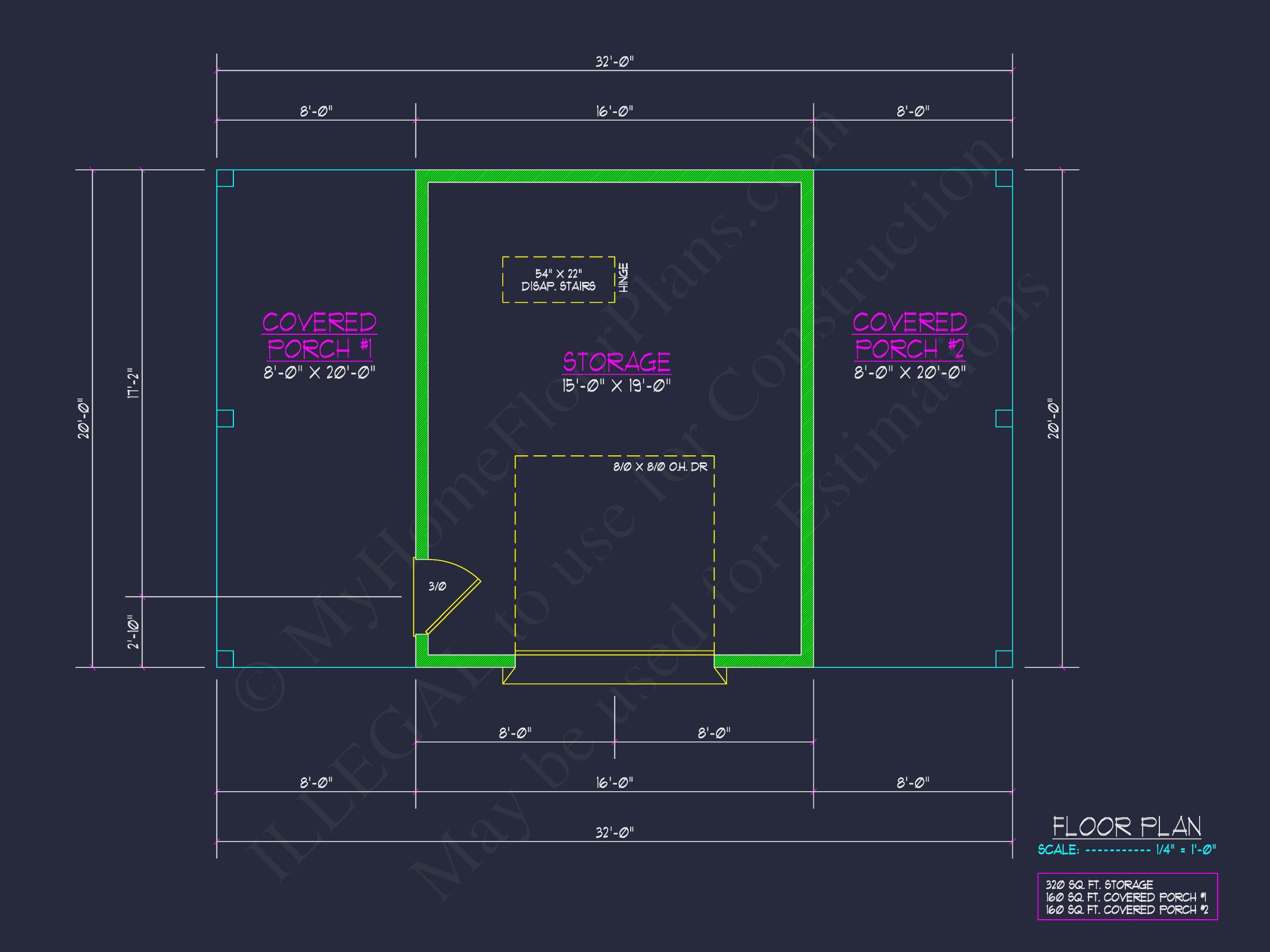 Barn Shed house Plan with Detailed CAD Floor Plan Blueprint