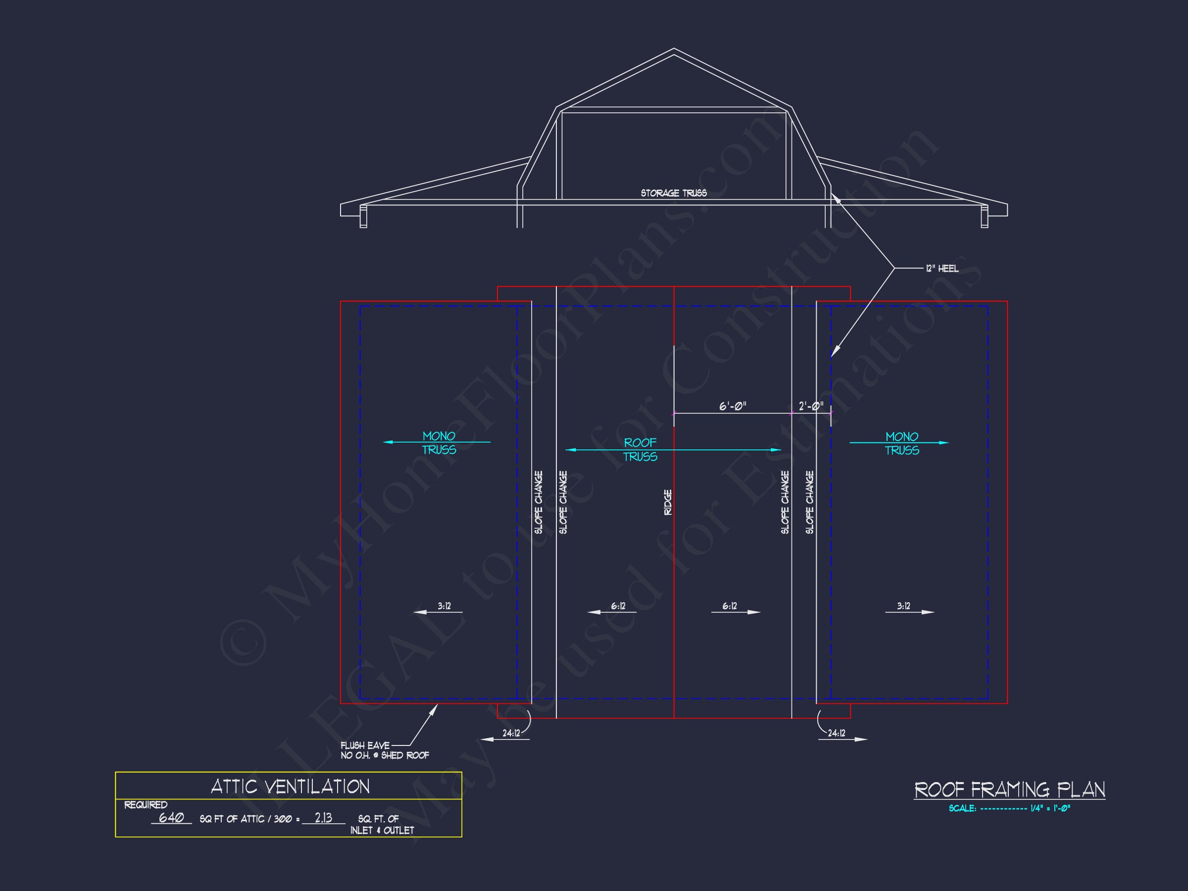 Barn Shed house Plan with Detailed CAD Floor Plan Blueprint