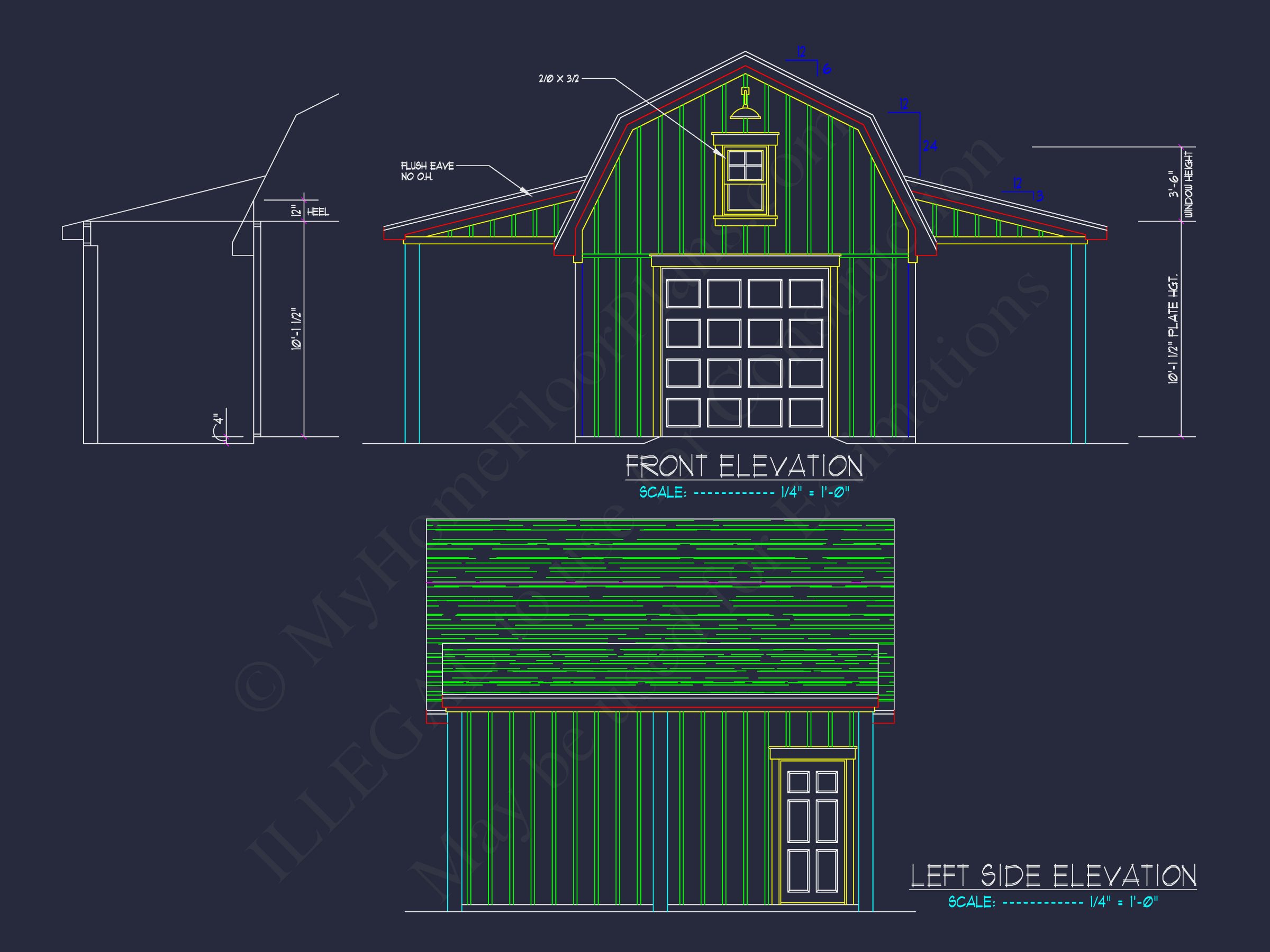 Barn Shed house Plan with Detailed CAD Floor Plan Blueprint