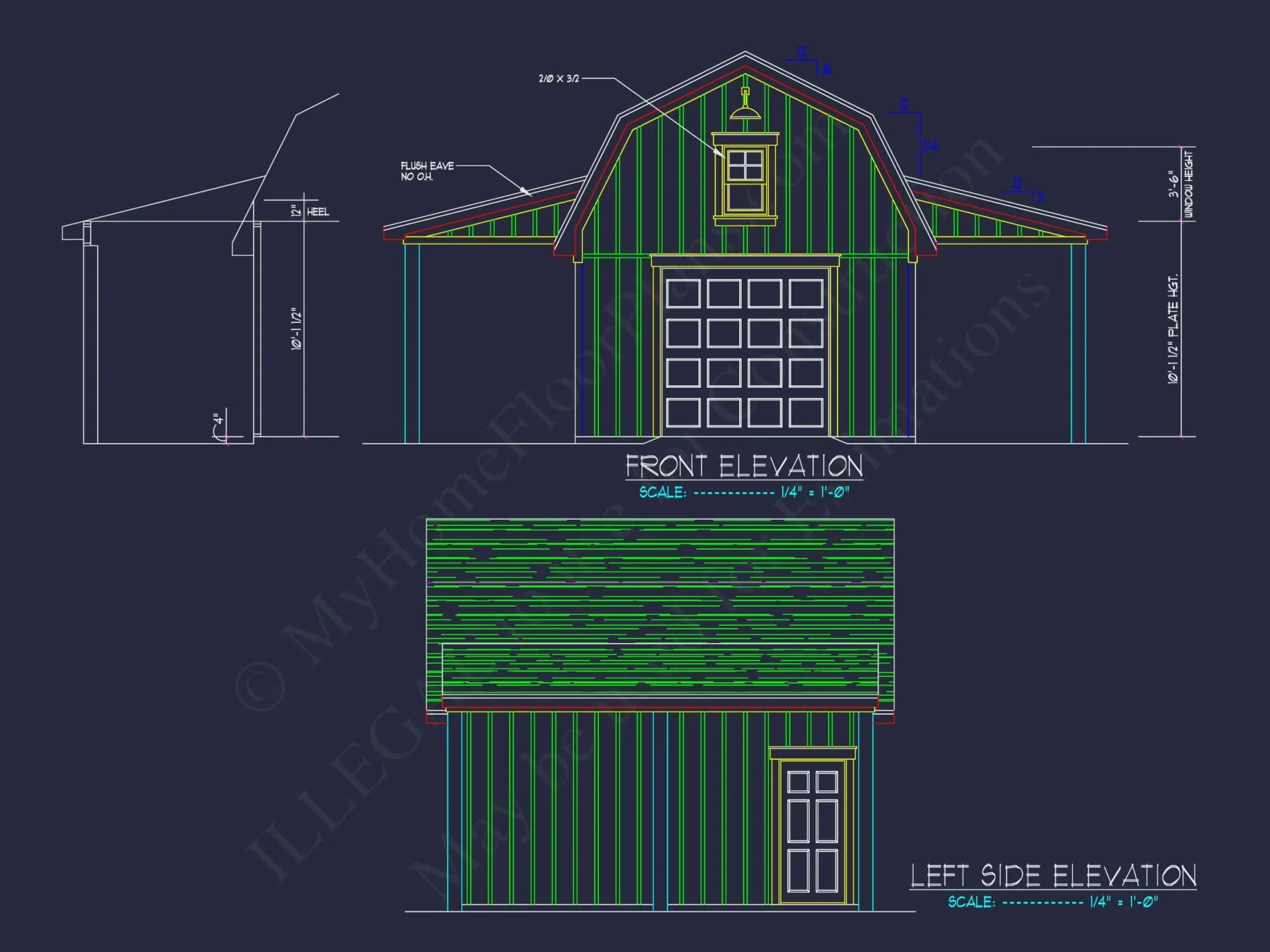 Barn Shed house Plan with Detailed CAD Floor Plan Blueprint